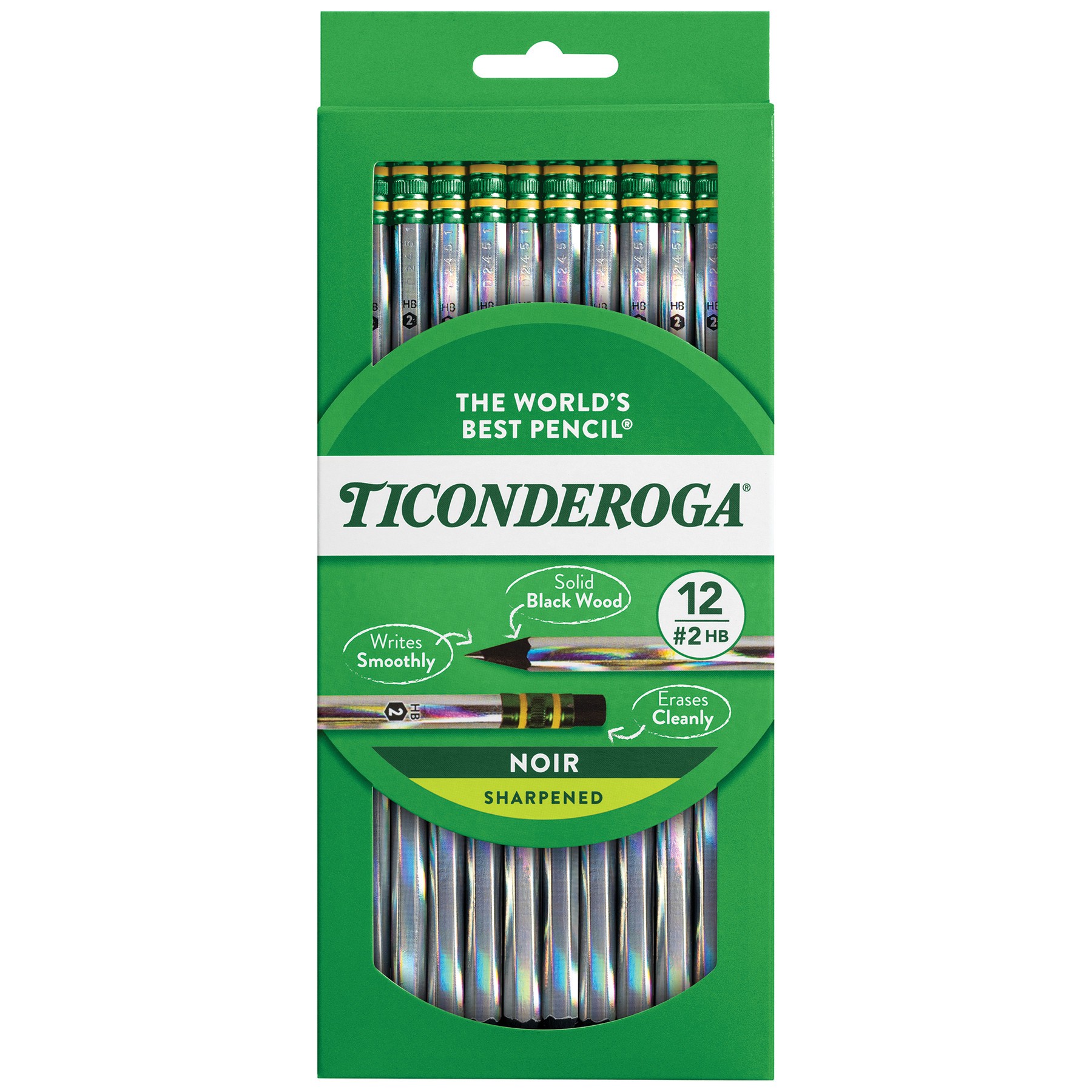 slide 1 of 5, Ticonderoga Noir Wooden Pencils Noir Holographic Sharpened 12ct, Holographic, 12 Ct, 12 ct