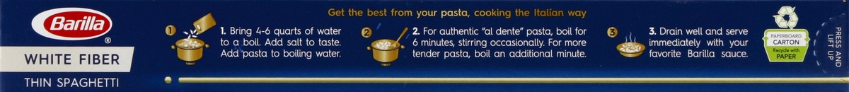 slide 2 of 4, Barilla White Fiber Thin Spaghetti Pasta, 12 oz