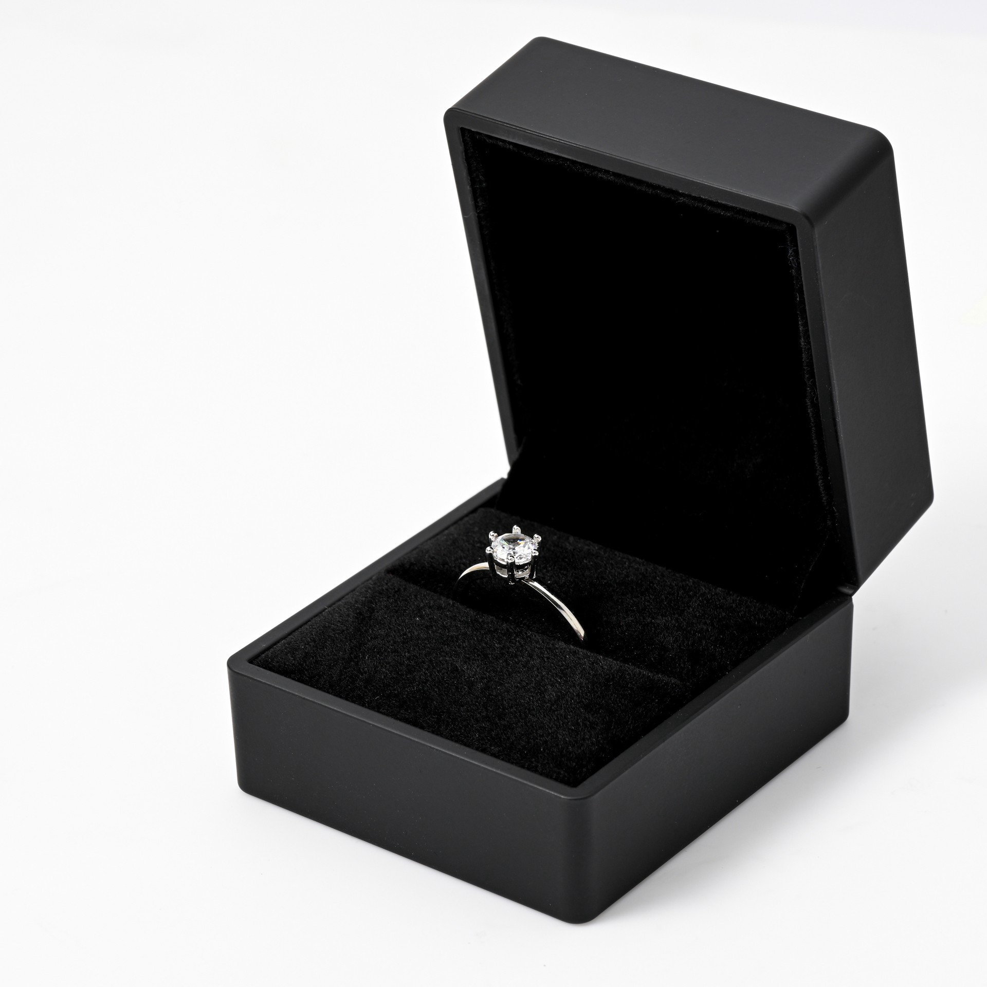 slide 3 of 3, Black Plastic Ring Box By Bead Landing, 2.52 in x 2.32 in x 1.97 in