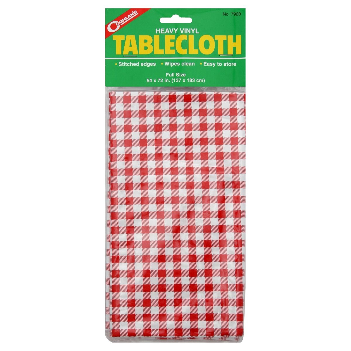 slide 1 of 1, Coghlan's Picnic Tablecloth - Red/White, 54 in x 72 in