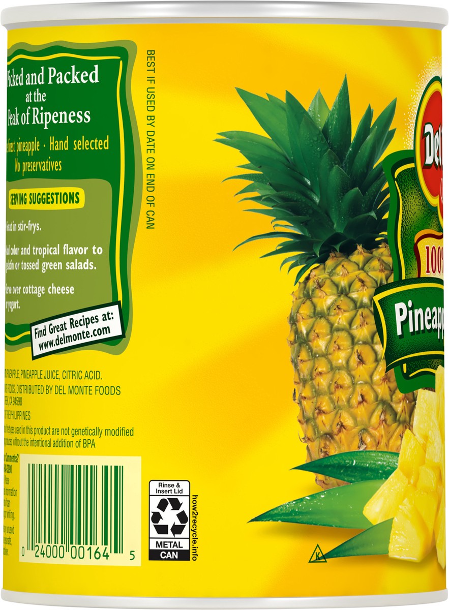 slide 4 of 5, Del Monte 100% Juice Pineapple Chunks Pineapple Chunks 20 oz Can, 20 oz