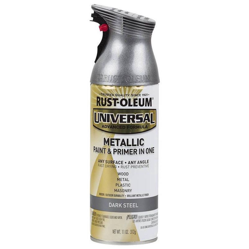 slide 6 of 11, Rust-Oleum 11oz Universal Metallic Spray Paint Dark Steel, 11 oz