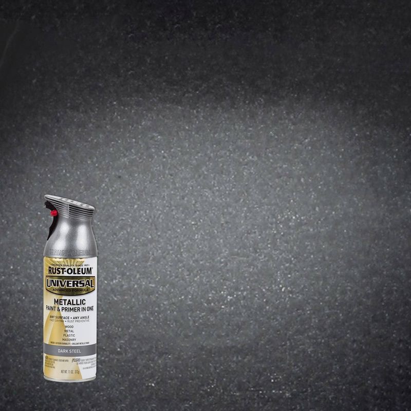 slide 1 of 11, Rust-Oleum 11oz Universal Metallic Spray Paint Dark Steel, 11 oz