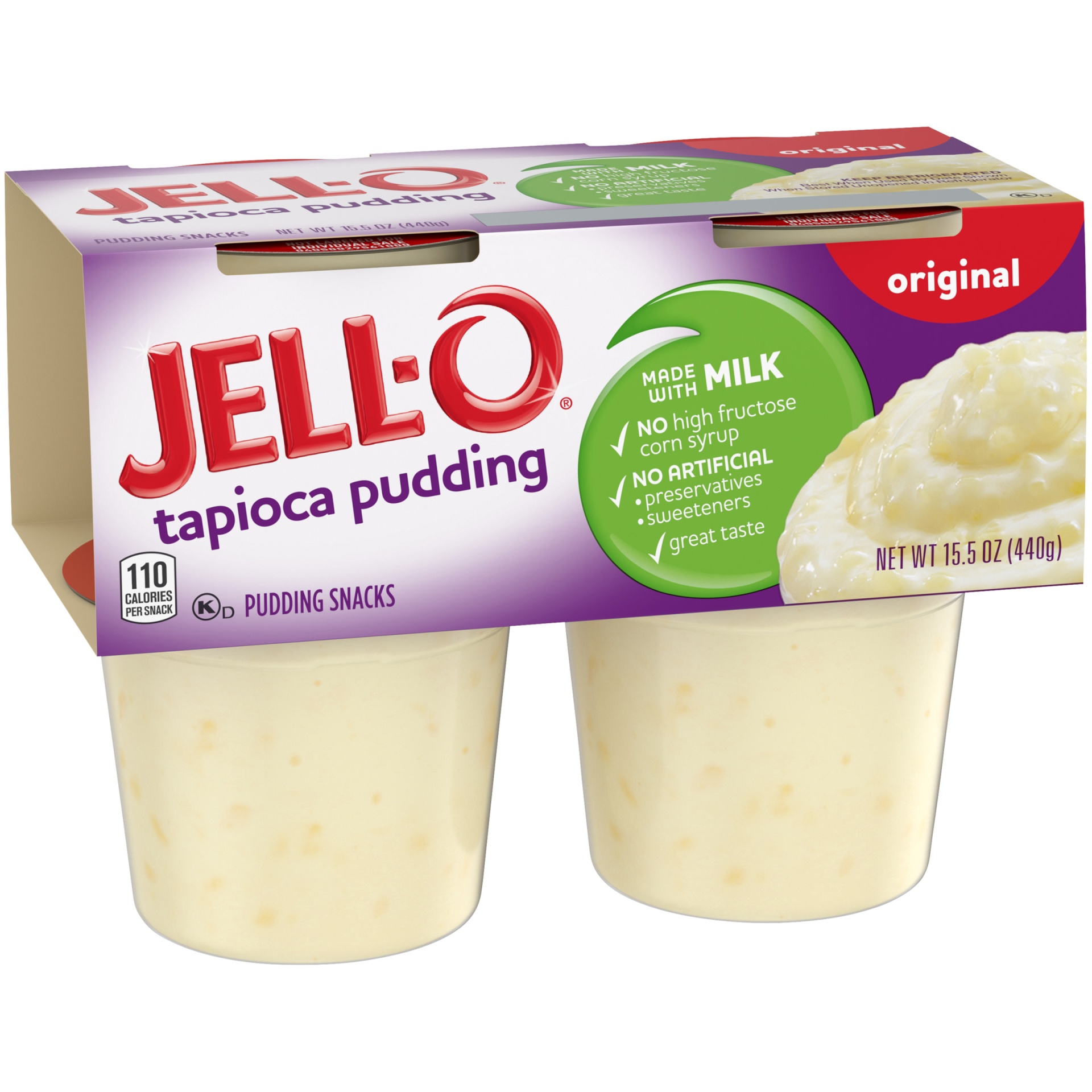 slide 3 of 7, Jell-O Original Tapioca Ready-to-Eat Pudding Cups Snack Cups, 15.5 oz