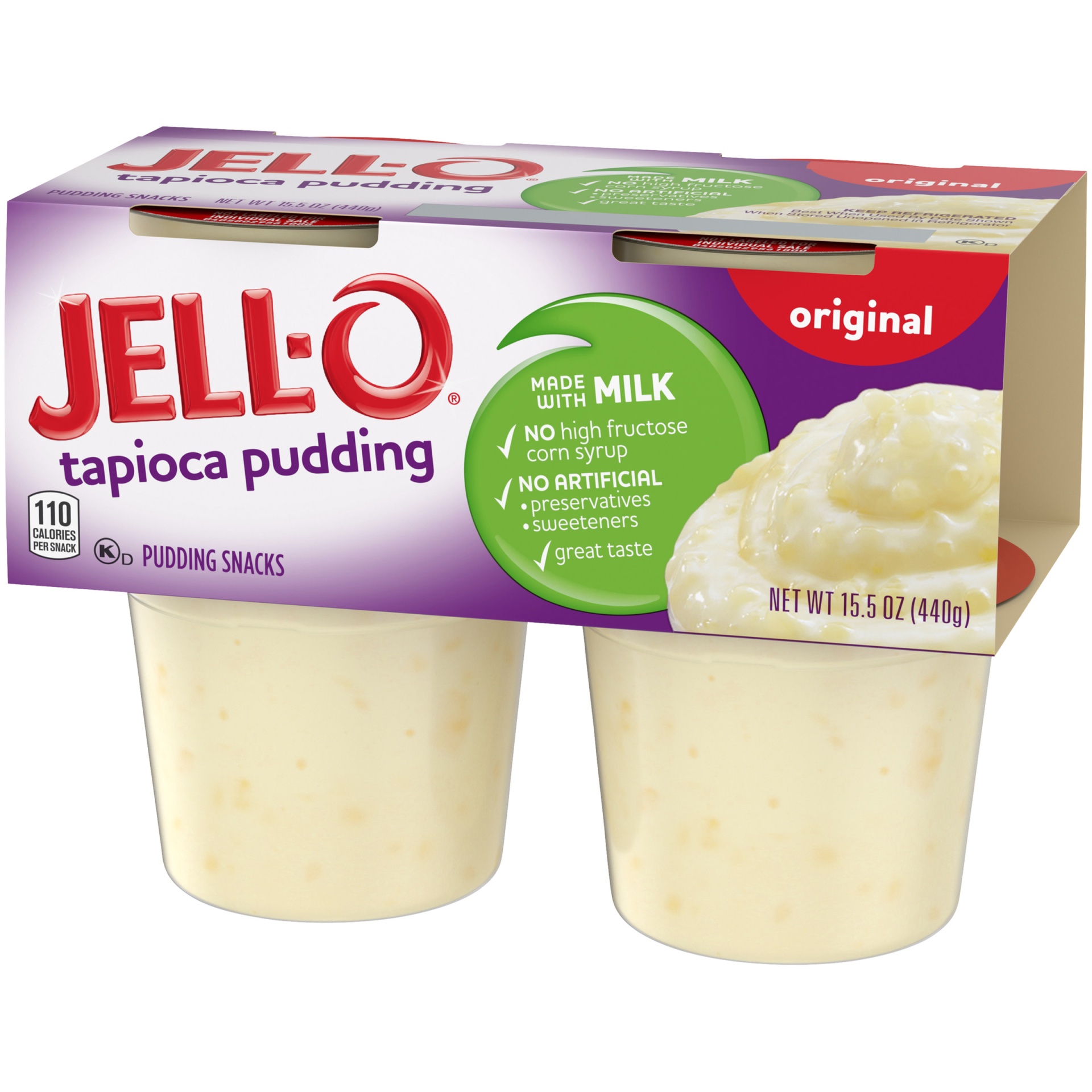 slide 4 of 7, Jell-O Original Tapioca Ready-to-Eat Pudding Cups Snack Cups, 15.5 oz