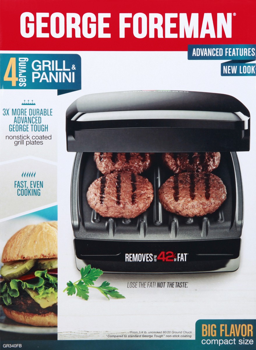 slide 1 of 8, George Foreman Big Flavor Compact Size Grill & Panini 1 ea, 1 ct