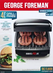 George Foreman Big Flavor Compact Size Grill & Panini 1 ea