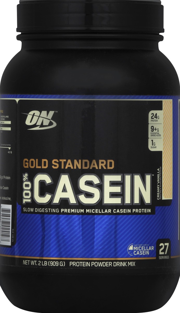 slide 3 of 3, Optimum Nutrition On Gold Standard 100% Casein Crmy Vanilla, 2 lb