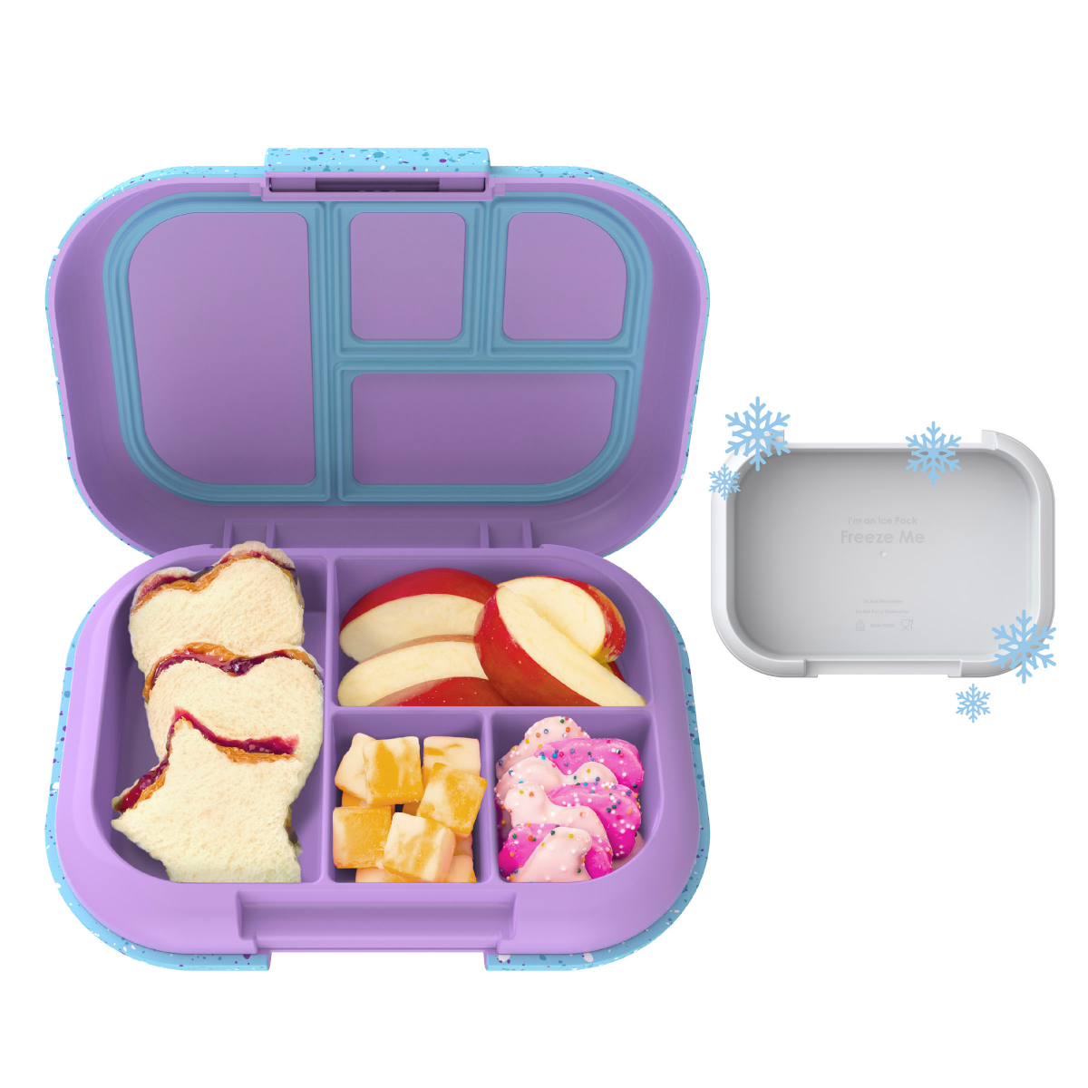 slide 1 of 29, Bentgo Kids Chill Lunch Box - Confetti Designed Leak-Proof Bento Box & Removable Ice Pack - Confetti Edition - Vivid Orchid, 1 ct