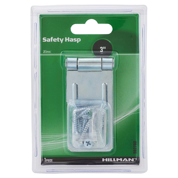 slide 1 of 1, Hillman Safety Hasp Zinc, 3, 1 ct