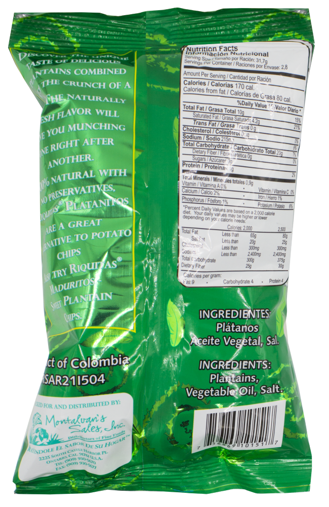 slide 2 of 2, Riquitas Plantain Chips, 3.2 oz