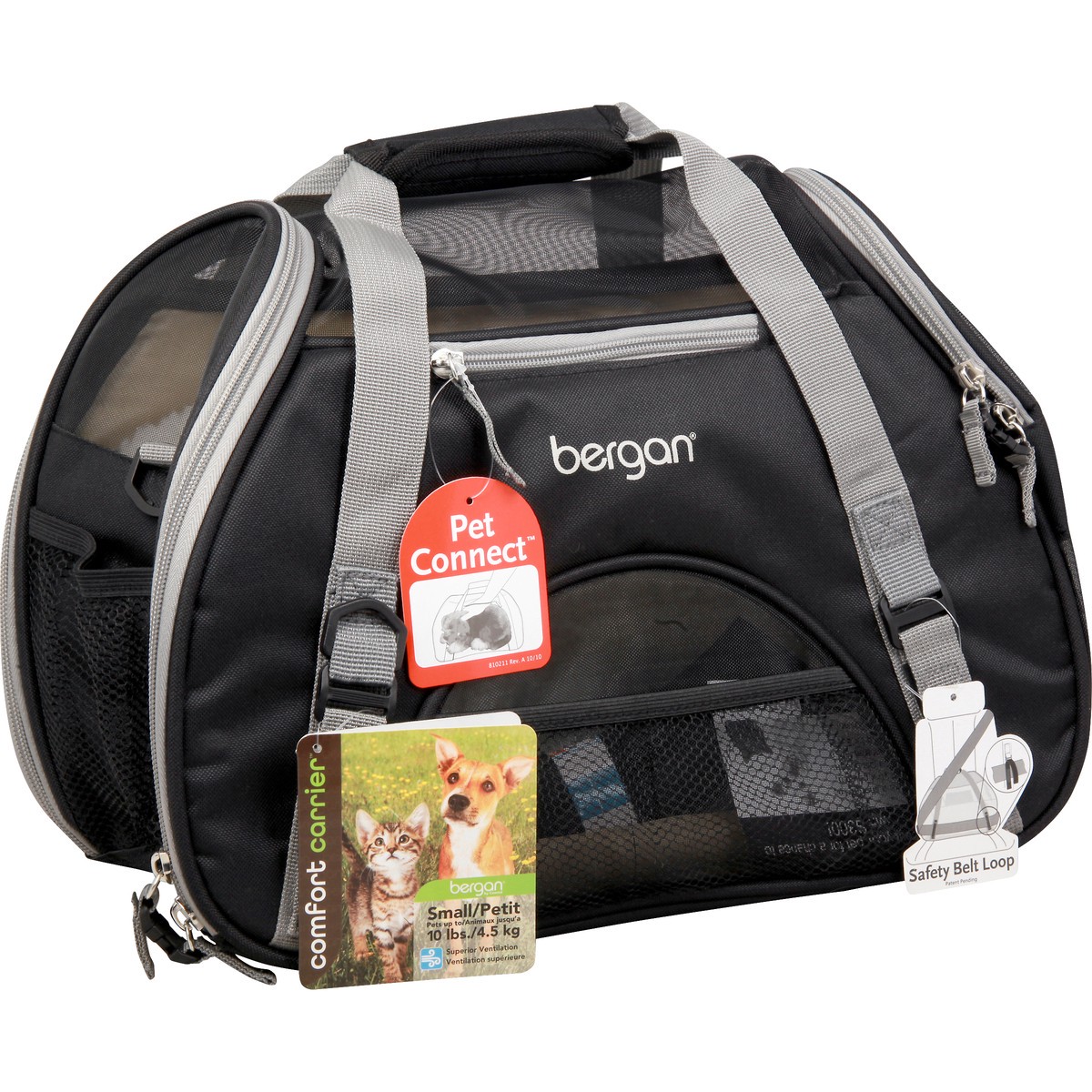 slide 7 of 8, Bergan Comfort Carrier™, Black with Grey, Small - 16" L x 8" W x 11" H, 1 ct