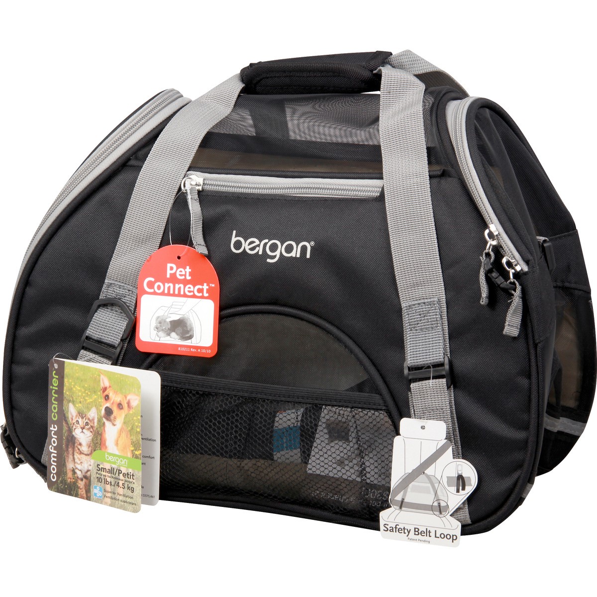 slide 4 of 8, Bergan Comfort Carrier™, Black with Grey, Small - 16" L x 8" W x 11" H, 1 ct