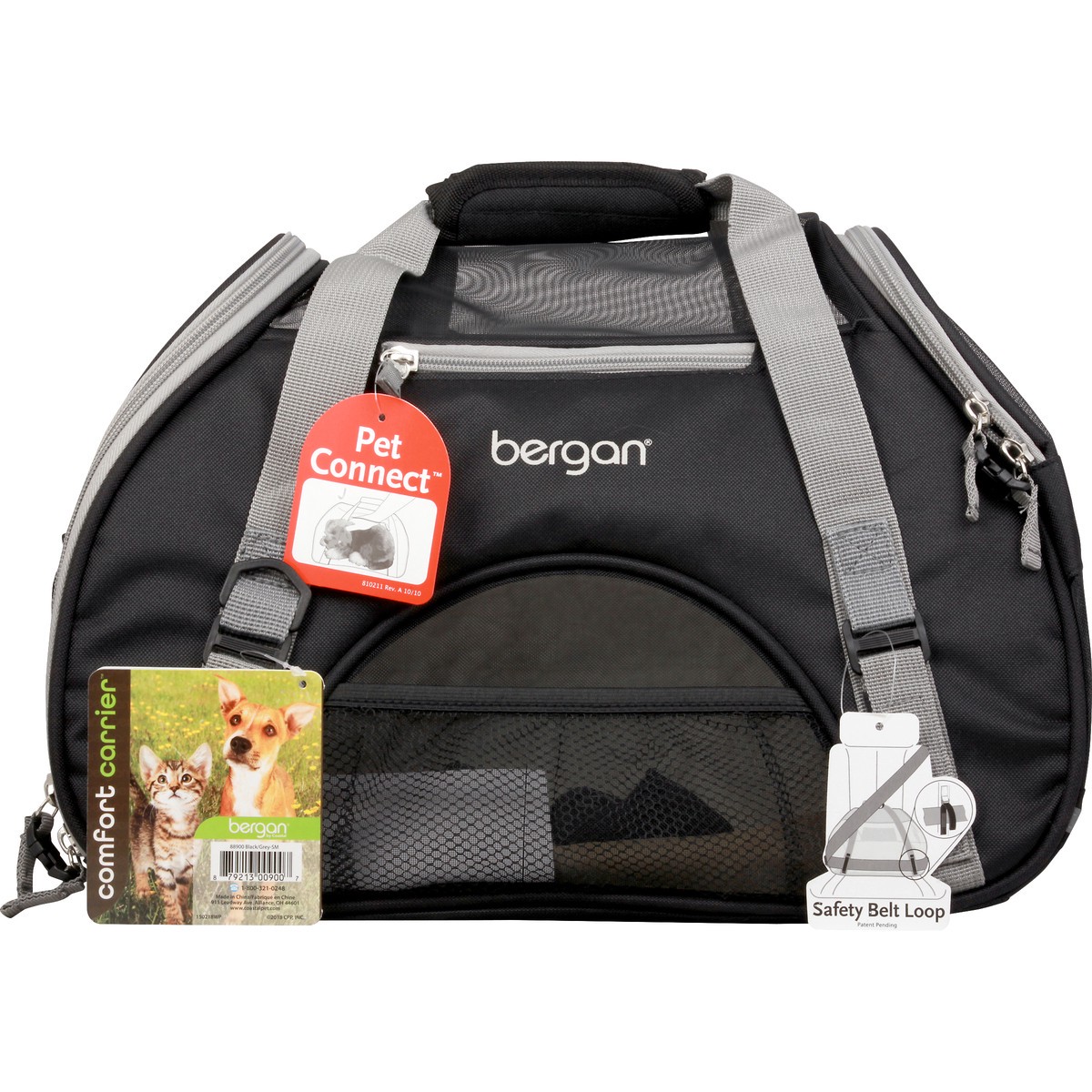 slide 8 of 8, Bergan Comfort Carrier™, Black with Grey, Small - 16" L x 8" W x 11" H, 1 ct