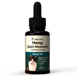 NaturVet Hemp Oil Quiet Moments Calming Drops for Cats, 1 fl. oz.