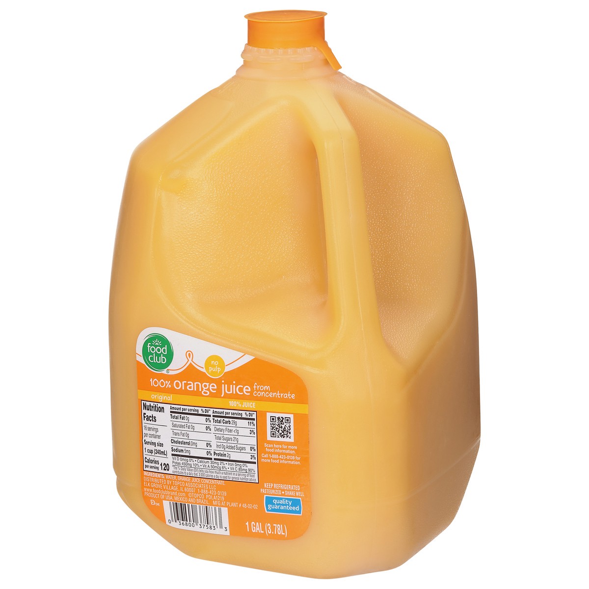 slide 4 of 11, Food Club 100% Original Orange No Pulp Juice From Concentrate - 128 oz, 128 oz