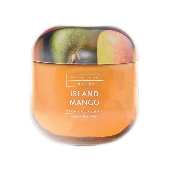 slide 1 of 1, Heirloom Home Island Mango Jar Candle with Metal Lid, 14 oz