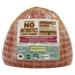 Greenfield Natural Meat Co. Greenfield Natural Meat Sliced Smoked Uncured Ham 20 oz