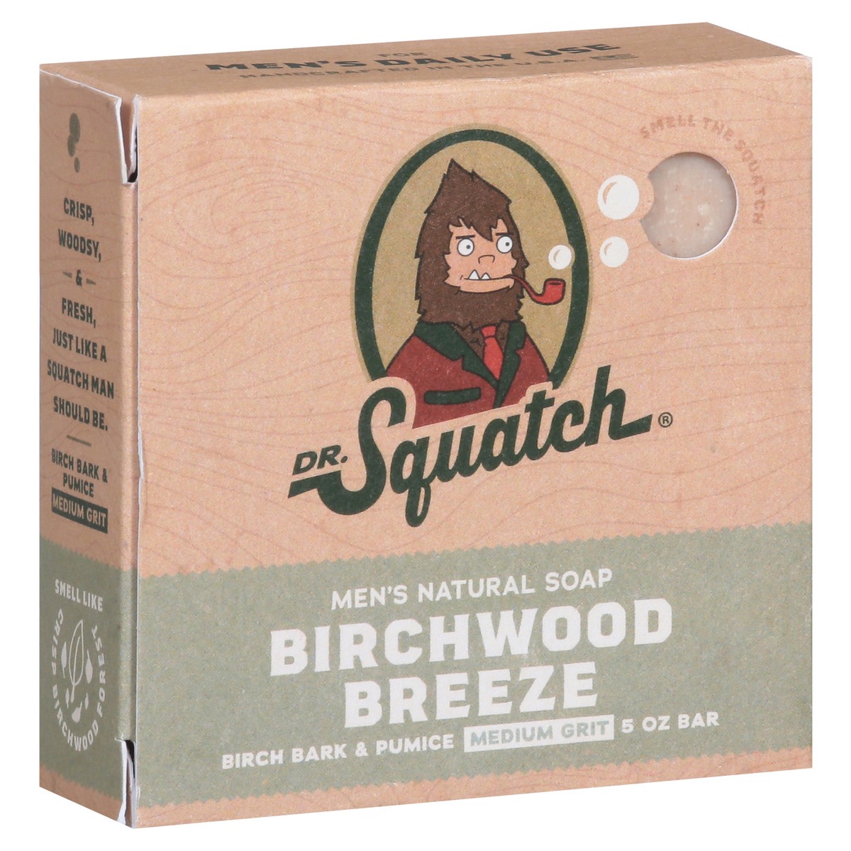 slide 3 of 9, Dr. Squatch Medium Grit Men's Natural Birchwood Breeze Soap 5 oz, 5 oz