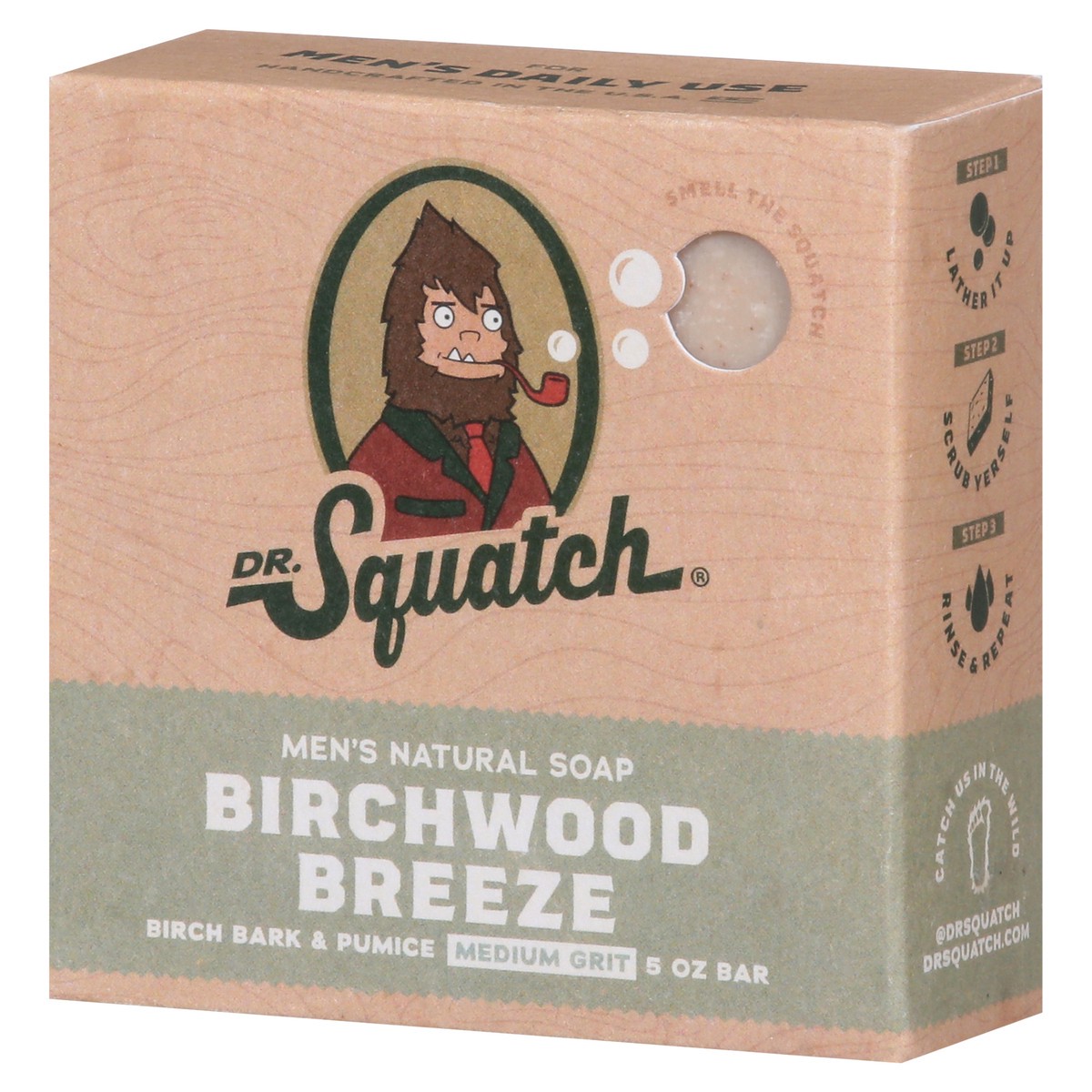 slide 9 of 9, Dr. Squatch Medium Grit Men's Natural Birchwood Breeze Soap 5 oz, 5 oz
