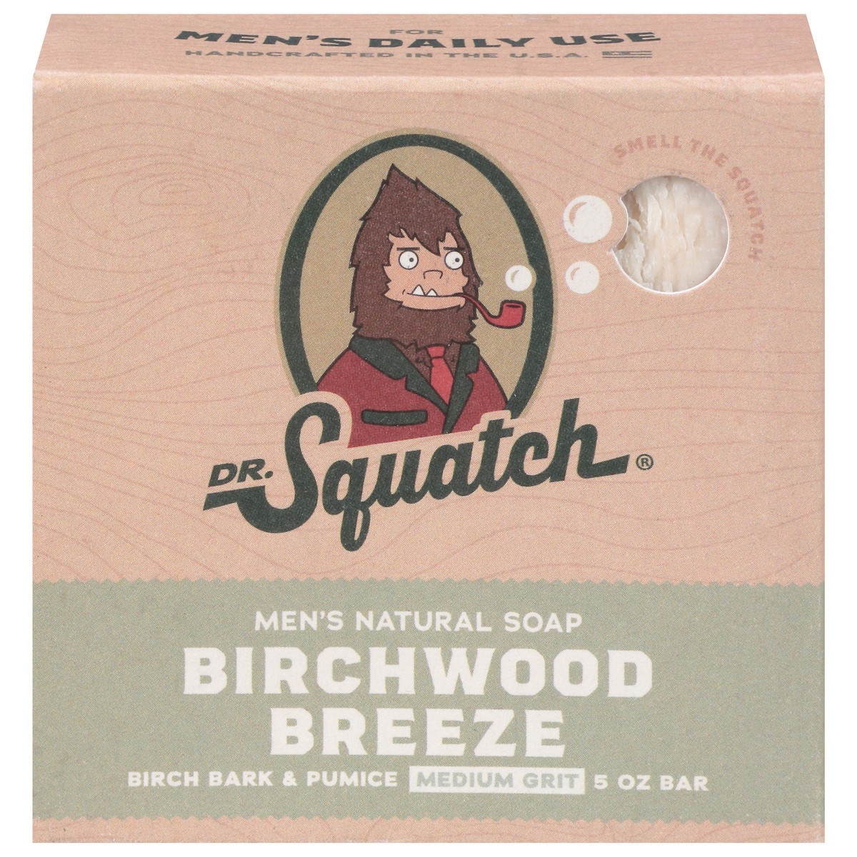 slide 1 of 9, Dr. Squatch Medium Grit Men's Natural Birchwood Breeze Soap 5 oz, 5 oz