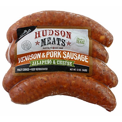 slide 1 of 1, Hudson Meats Vension & Pork, Jalapeno & Cheese Sausage, 12 oz