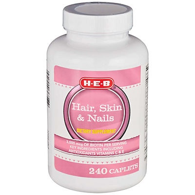 slide 1 of 1, H-E-B Hair Skin & Nails Regular Strength, 240 ct