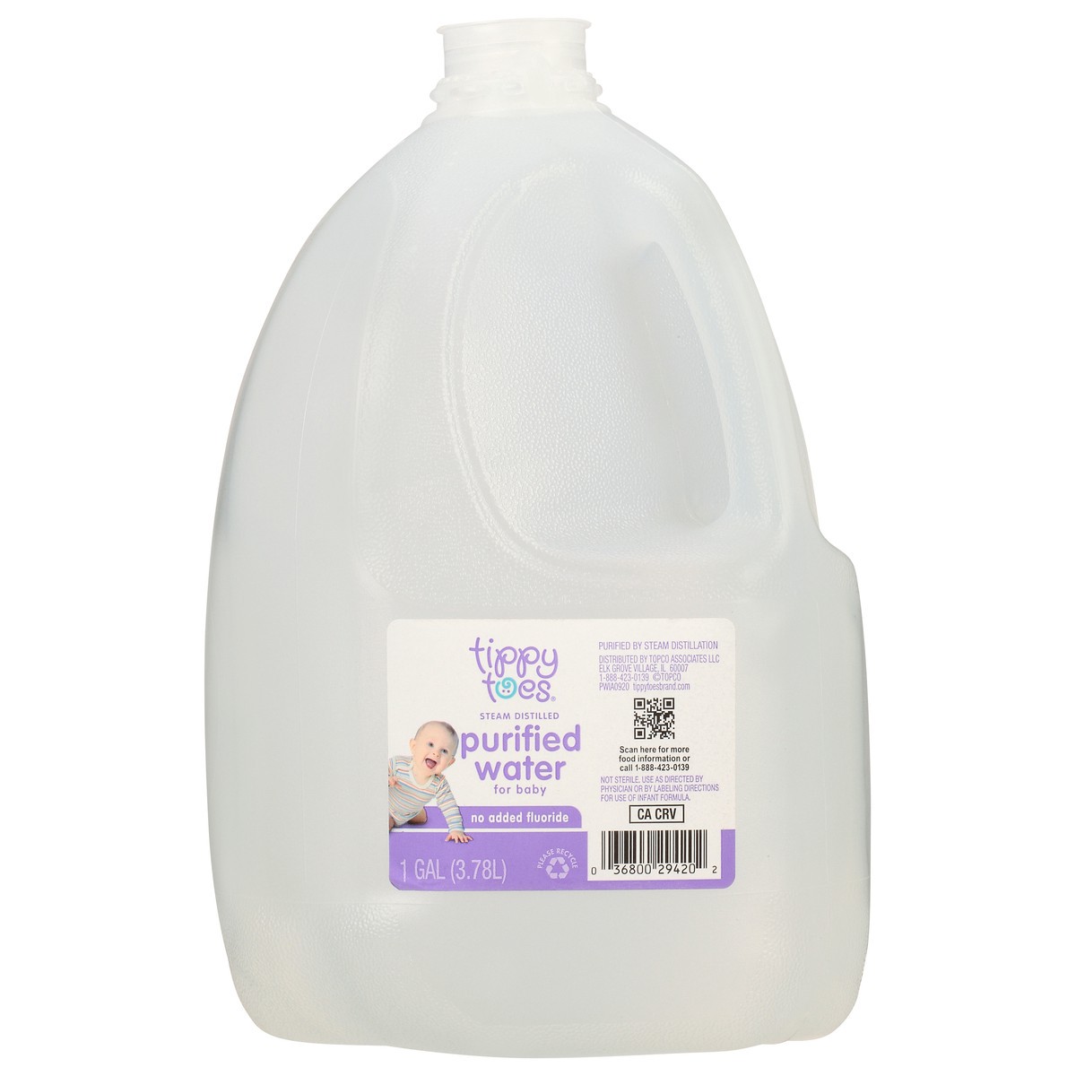 slide 15 of 15, Tippy Toes Steam Distilled Purified Water for Baby, 128 fl oz