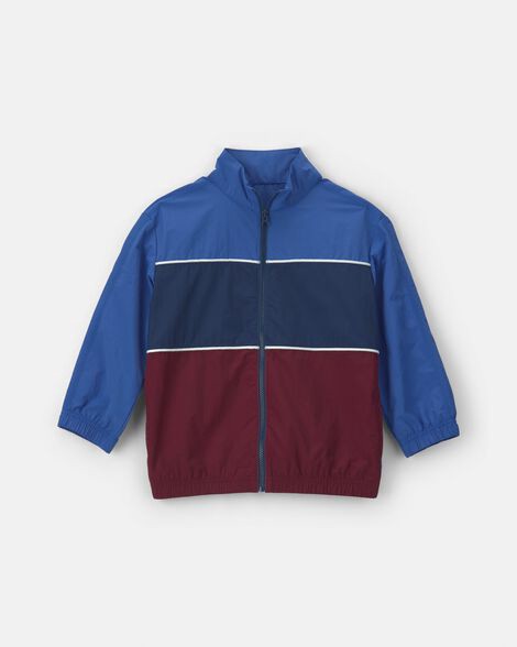 slide 1 of 2, Carters Boys Color Block Zip-Up Jacket - Blue/Burgundy Blue/Navy Blue/Burgundy 10, 1 ct