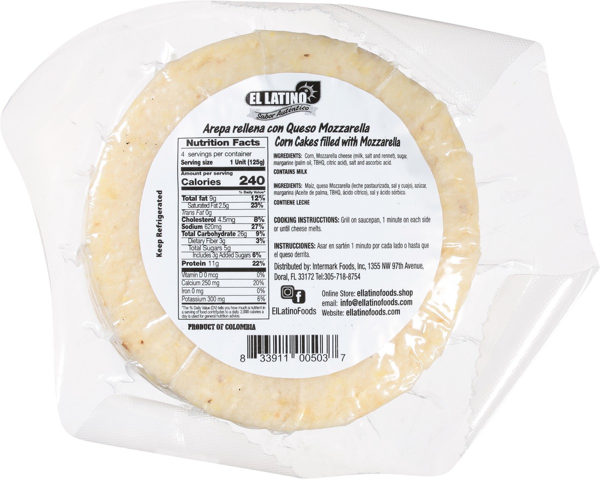 slide 8 of 14, El Latino Mozzarella Cheese Corn Cakes 4 ea, 17 oz