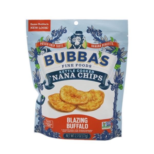 slide 1 of 1, Bubba's Fine Foods Buffalo Nana Chips, 2.7 oz