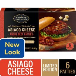Private Selection® Asiago Cheese Angus Beef Patties, 6 ct / 2 lb