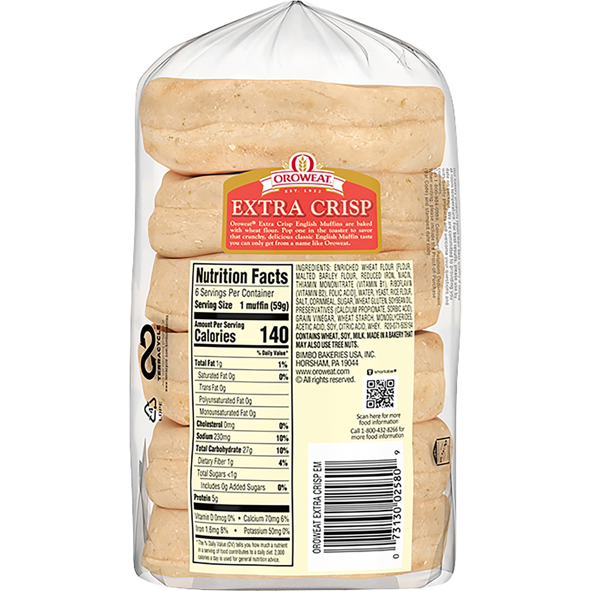 slide 5 of 5, Oroweat Extra Crisp English Muffin - 12.5oz/6ct, 