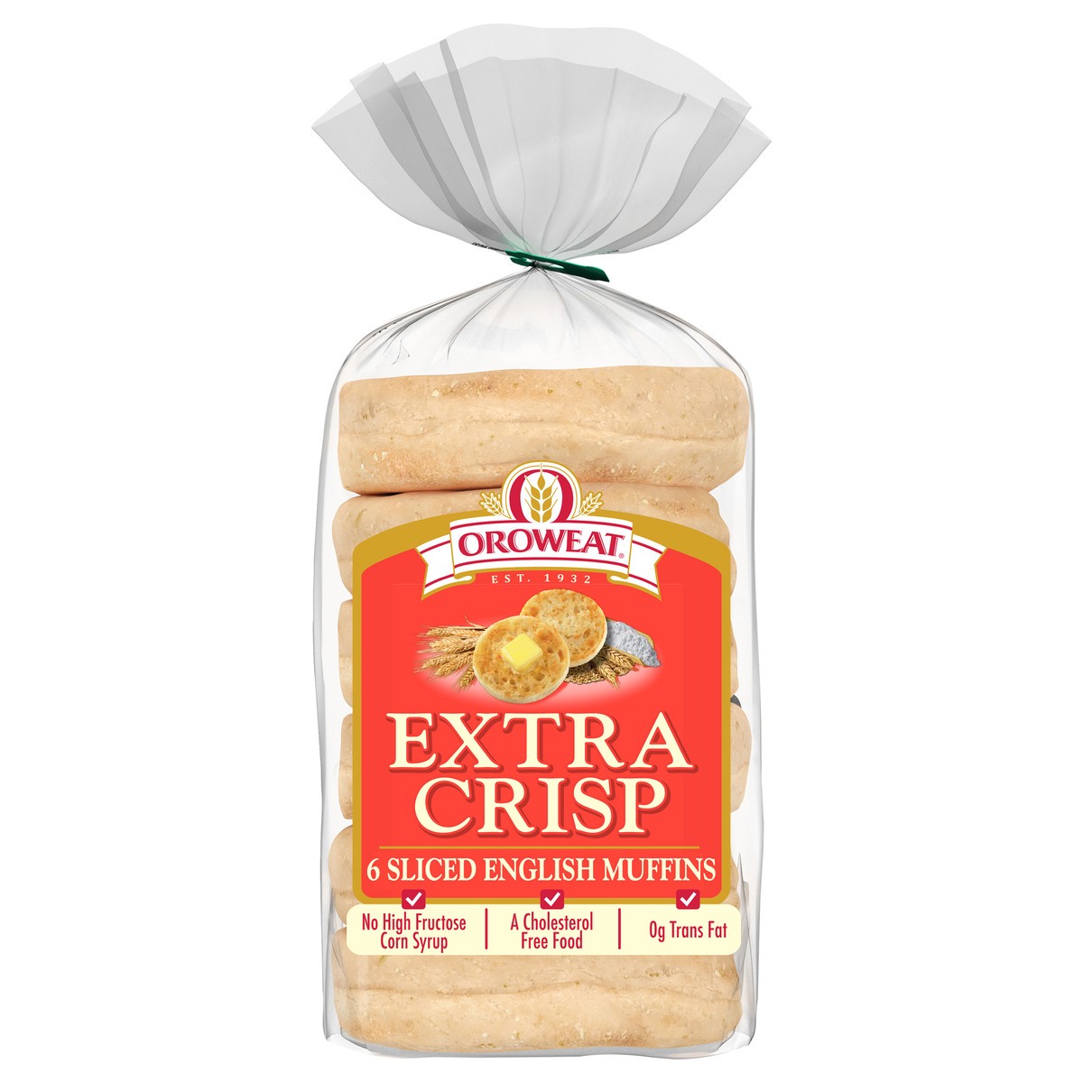 slide 1 of 5, Oroweat Extra Crisp English Muffins, 6 count, 12.5 oz, 6 ct
