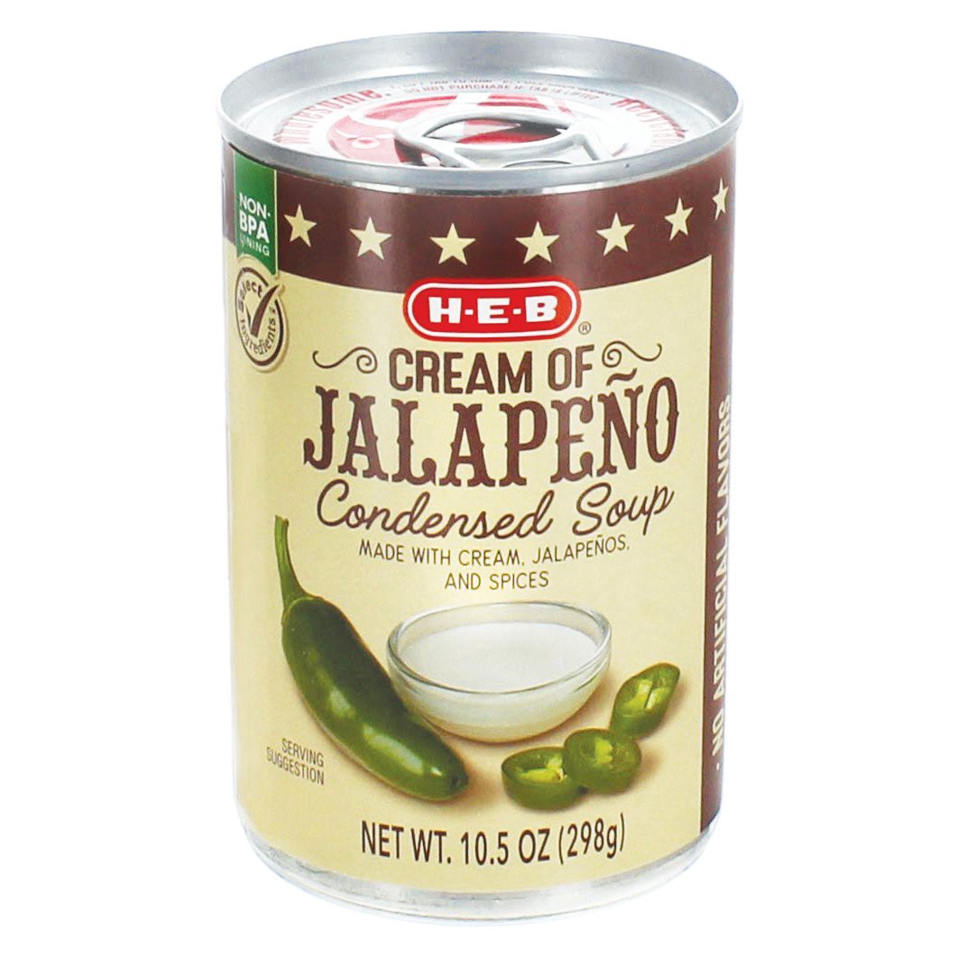 slide 1 of 1, H-E-B Cream of Jalapeno Condensed Soup, 10.5 oz