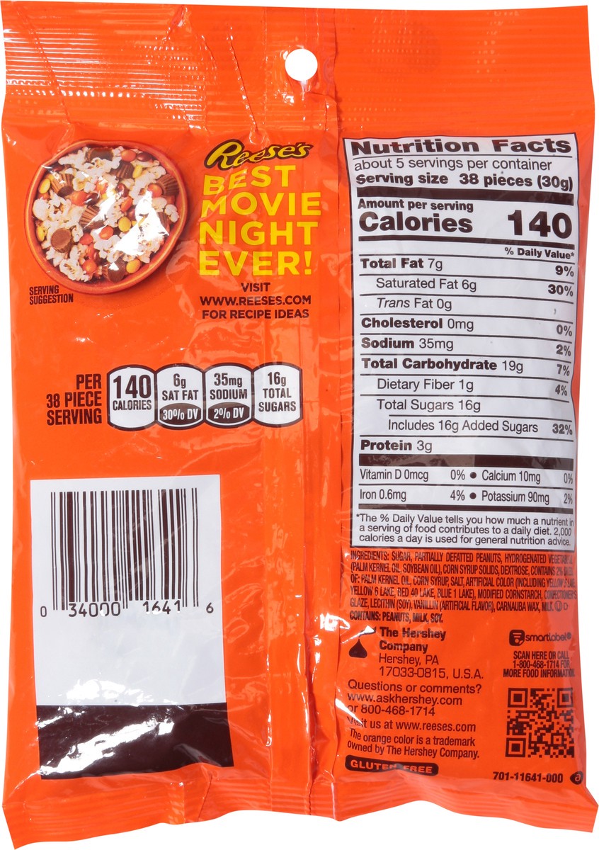 slide 2 of 13, Reese's PIECES Peanut Butter In a Crunchy Shell, Candy Bag, 5.3 oz, 5.3 oz
