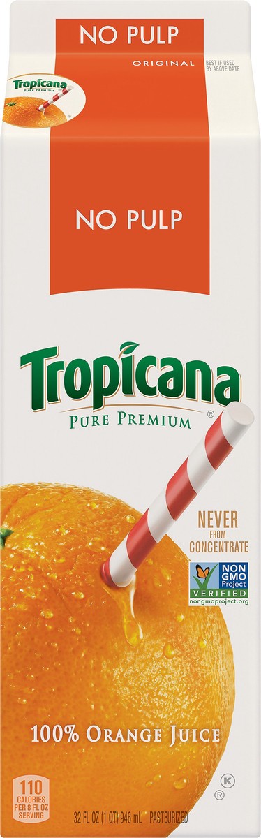 slide 7 of 11, Tropicana Pure Premium 100% Juice Orange No Pulp - 32 fl oz, 32 fl oz