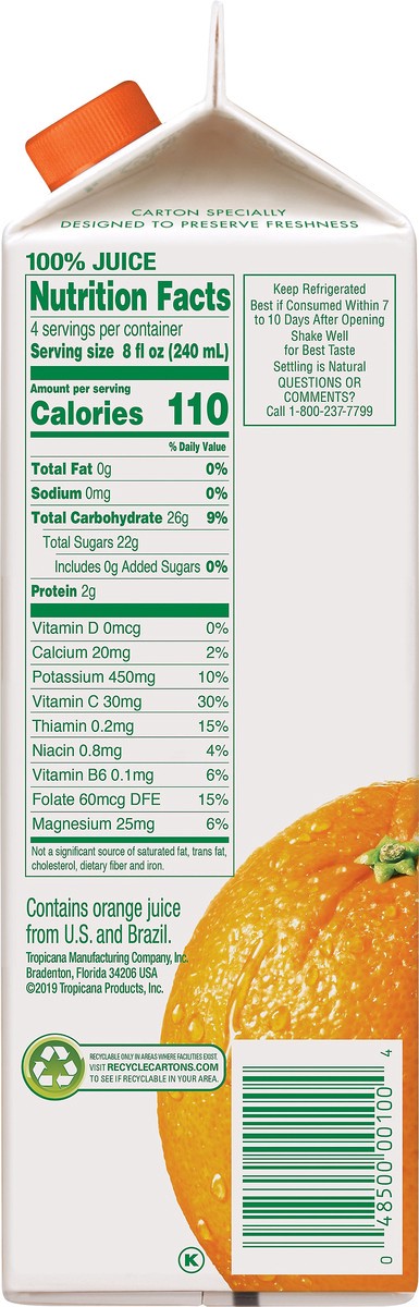 slide 8 of 11, Tropicana Pure Premium 100% Juice Orange No Pulp - 32 fl oz, 32 fl oz