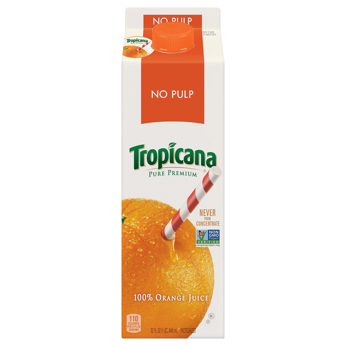 slide 1 of 11, Tropicana Pure Premium 100% Juice Orange No Pulp - 32 fl oz, 32 fl oz