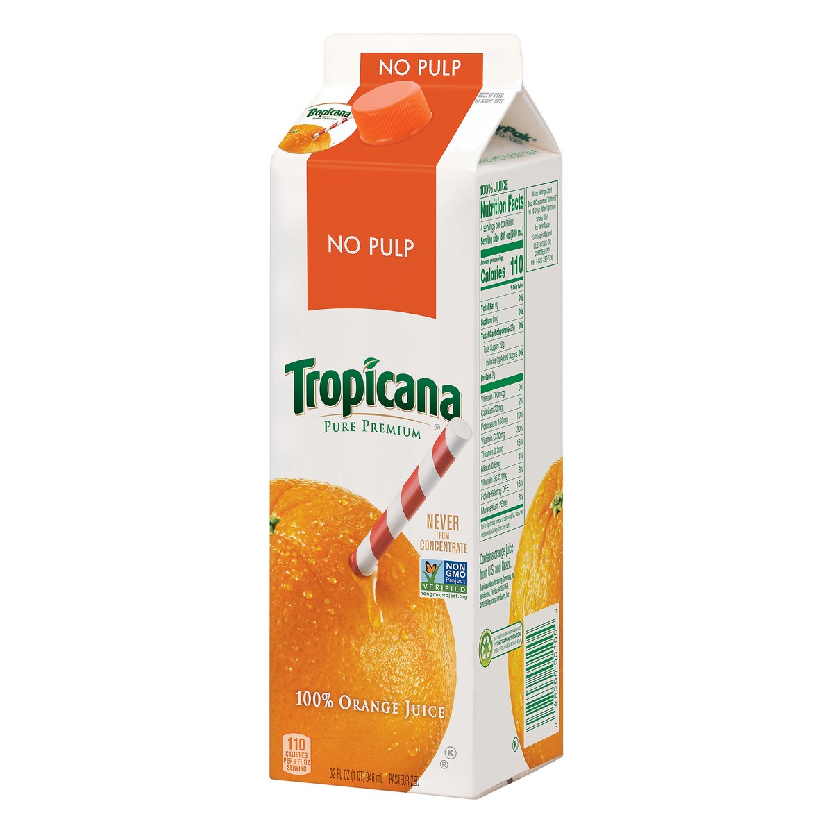 slide 11 of 11, Tropicana Pure Premium 100% Juice Orange No Pulp - 32 fl oz, 32 fl oz