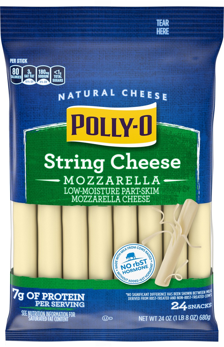 slide 1 of 10, Polly-O Mozzarella String Cheese - 24 Oz, 680 g
