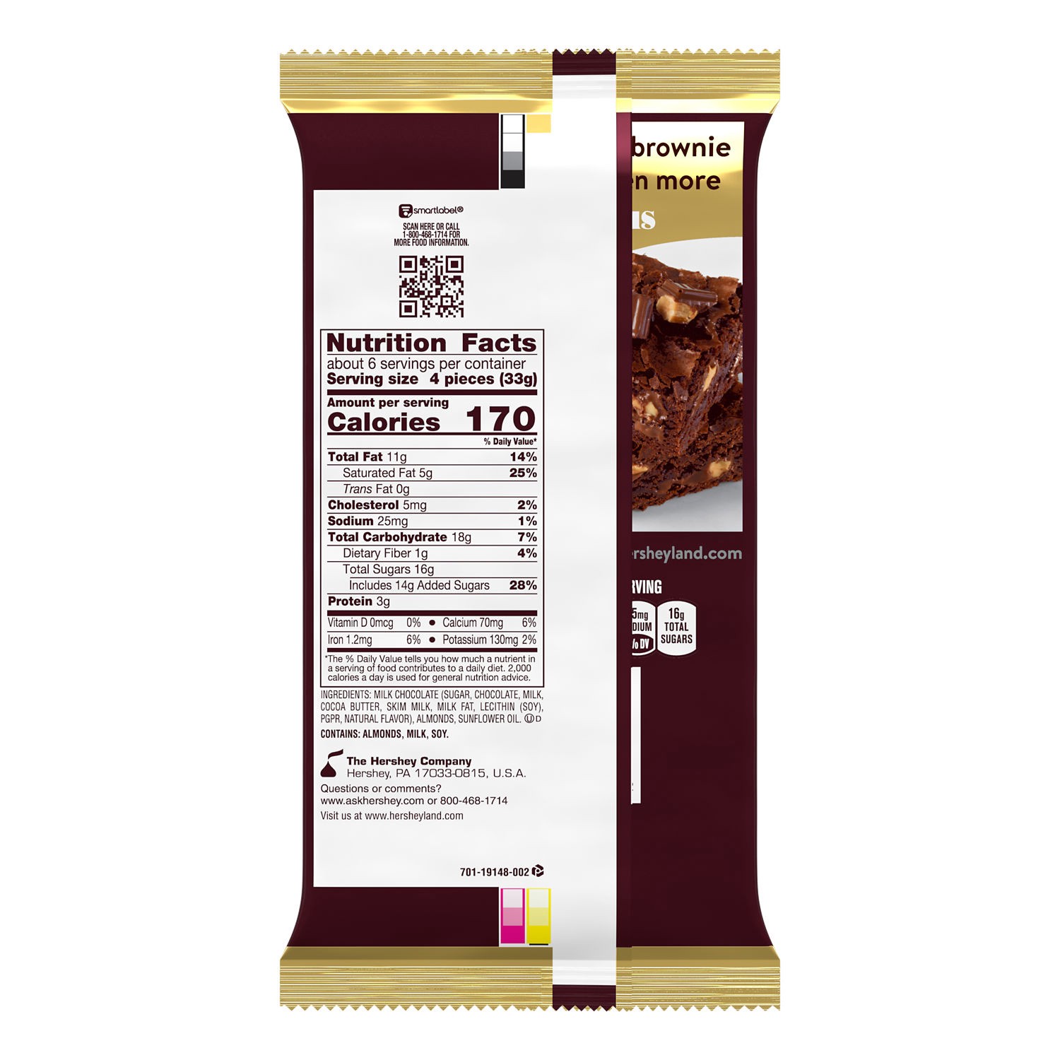 slide 7 of 9, Hershey's Milk Chocolate with Almonds Giant, Candy Bar, 7.37 oz (25 Pieces), 7.37 oz