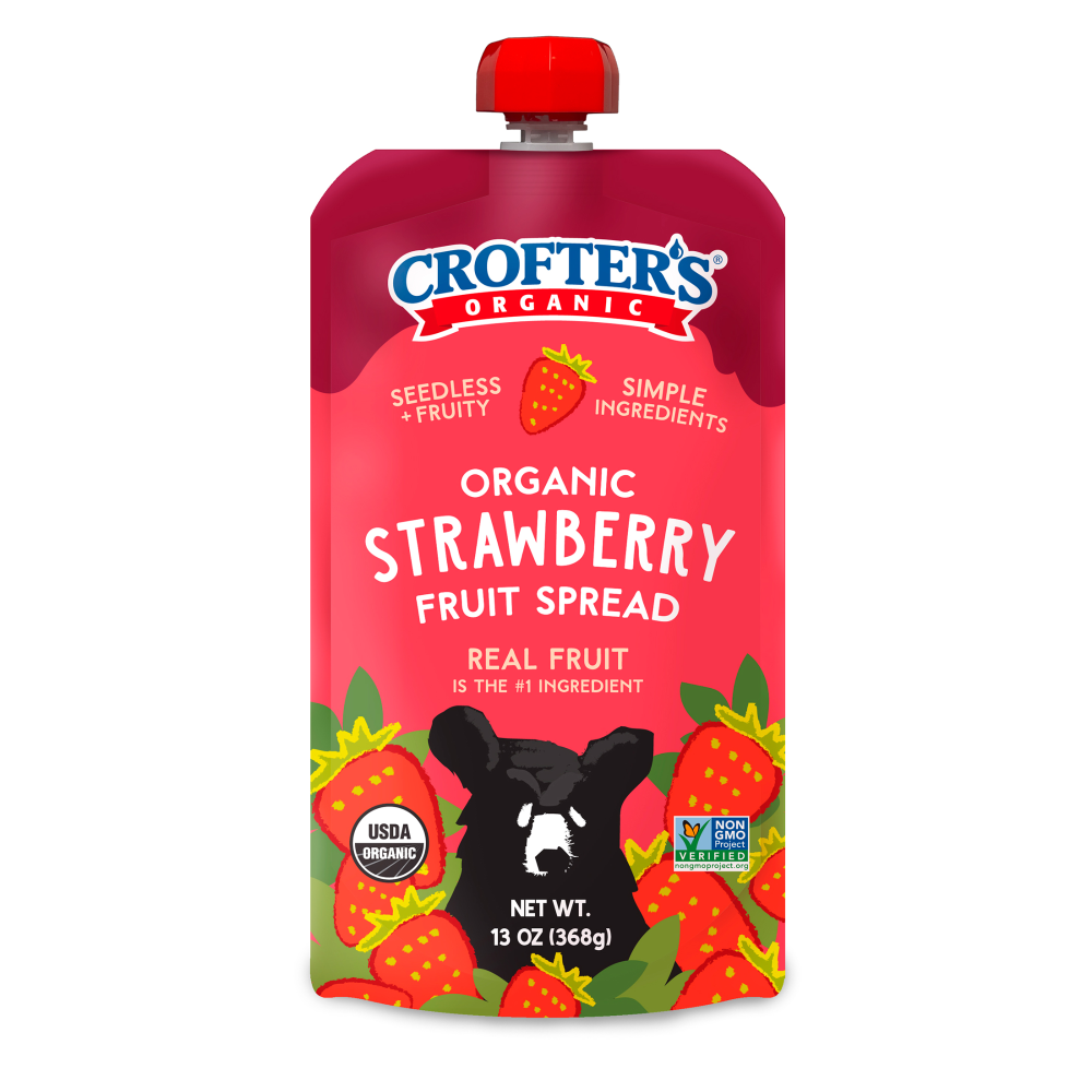 slide 1 of 2, Crofter's® Organic Strawberry Fruit Spread in Squeezable Pouch, 13 oz