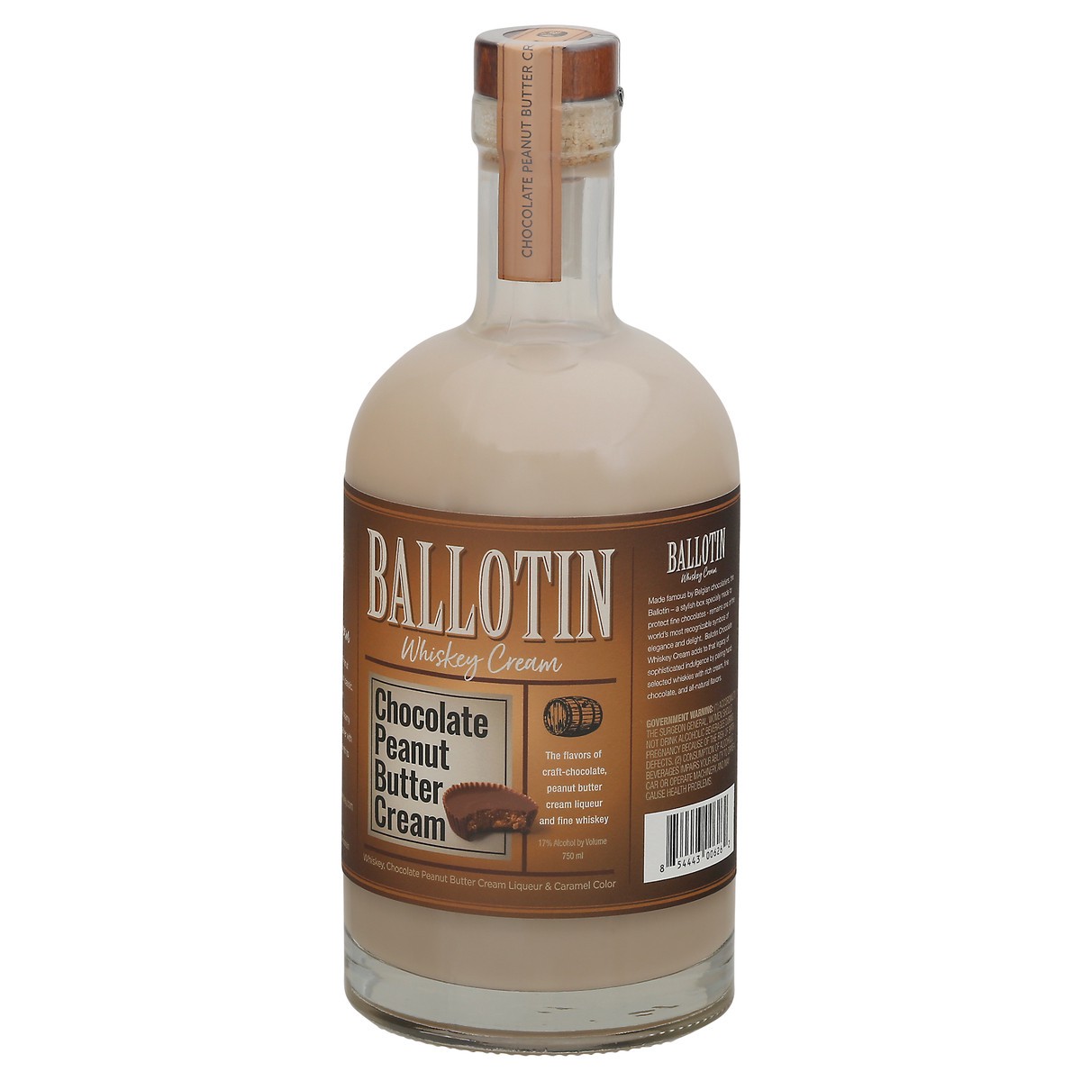 slide 4 of 10, Ballotin Whiskey Peanut Butter Cream, 750 ml