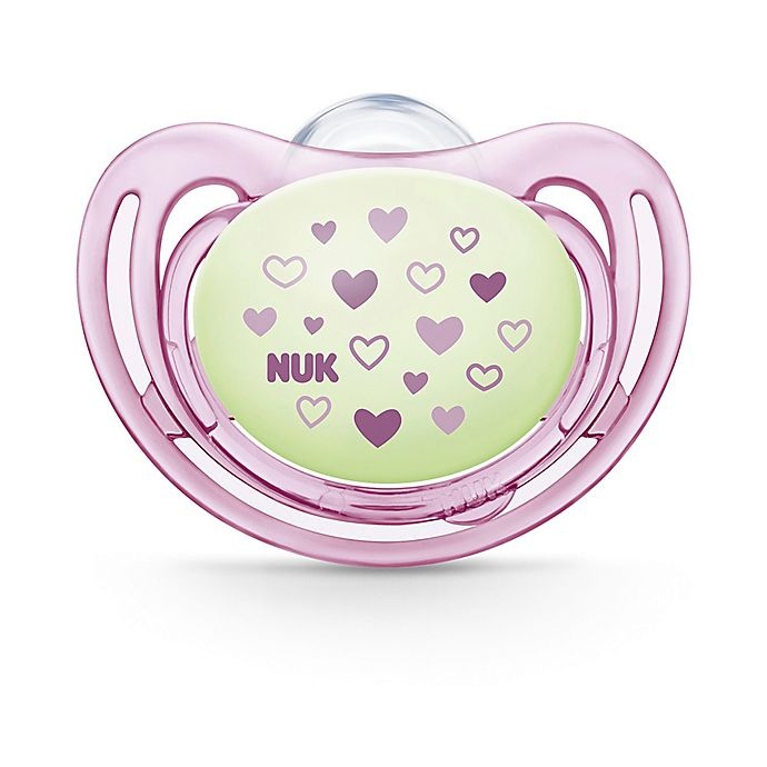 slide 8 of 8, NUK Airflow Glow-in-the-Dark 6-18 Months Pacifiers - Pink and Purple, 2 ct