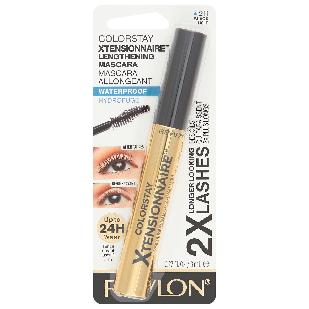 slide 5 of 12, Revlon ColorStay Waterproof Black Mascara 0.27 fl oz, 0.27 fl oz