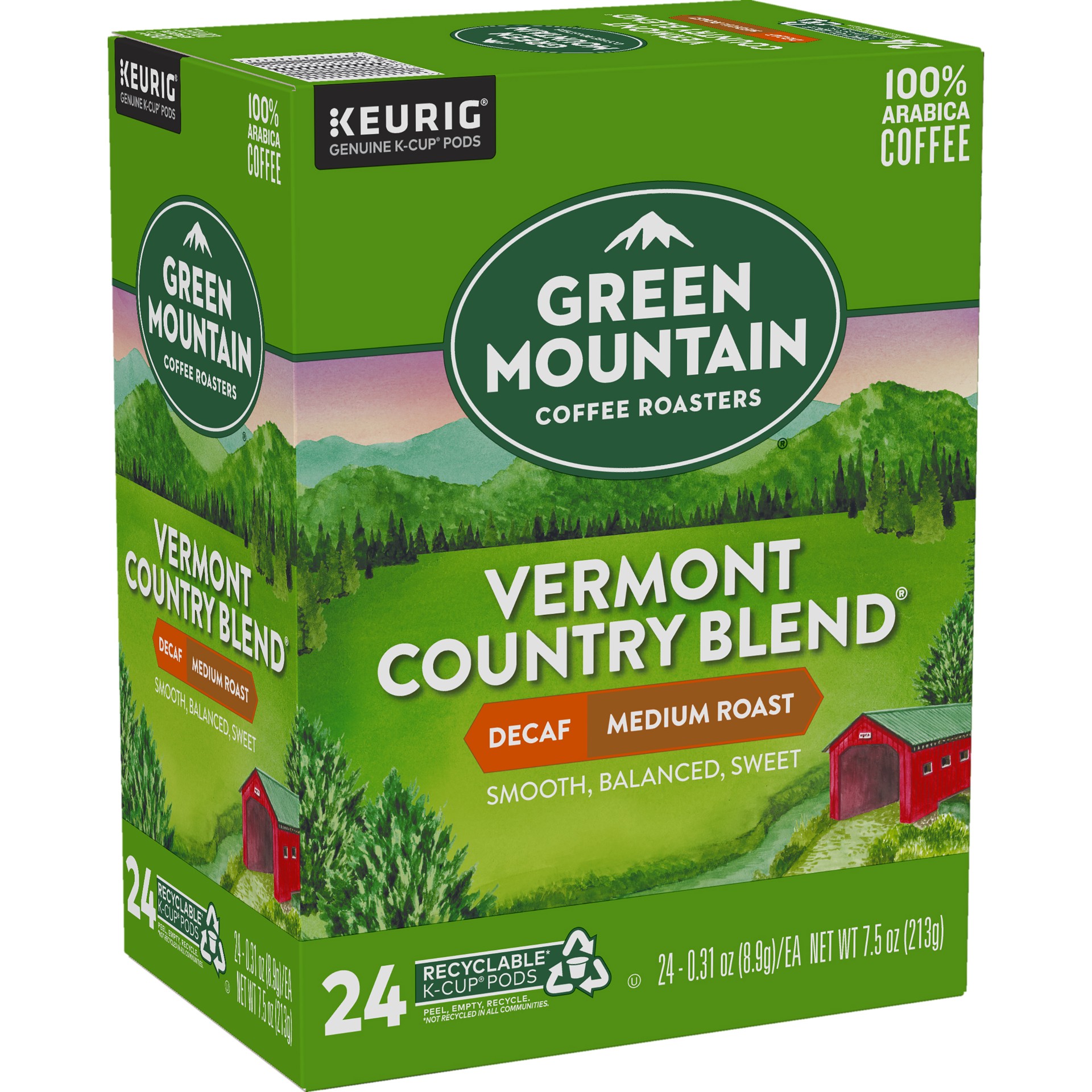 slide 3 of 5, Green Mountain Coffee Roasters Vermont Country Blend Decaf, Keurig Single-Serve K-Cup Pods, Medium Roast Coffee, 24 Count, 24 ct