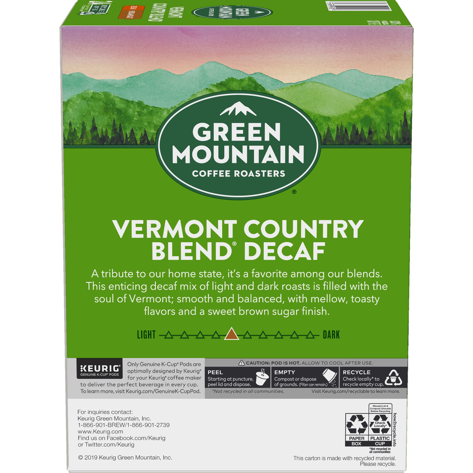 slide 5 of 5, Green Mountain Coffee Roasters Vermont Country Blend Decaf, Keurig Single-Serve K-Cup Pods, Medium Roast Coffee, 24 Count, 24 ct