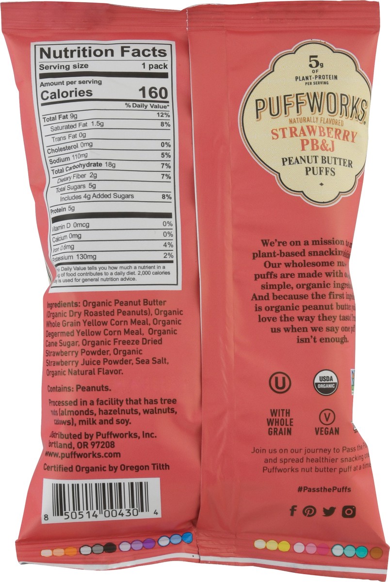 slide 5 of 9, Puffworks Strawberry PB&J Peanut Butter Puffs 1.2 oz, 1.2 oz
