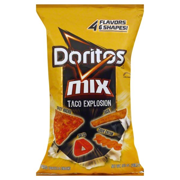 slide 1 of 1, Doritos Mix Taco Explosion Flavored Tortilla Snacks, 9.5 oz